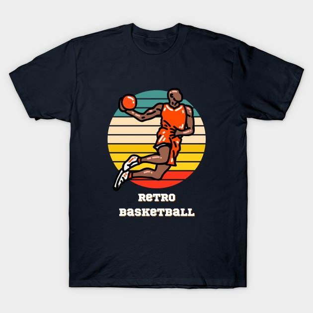 Retro Basketball Theme T-Shirt by JB's Design Store